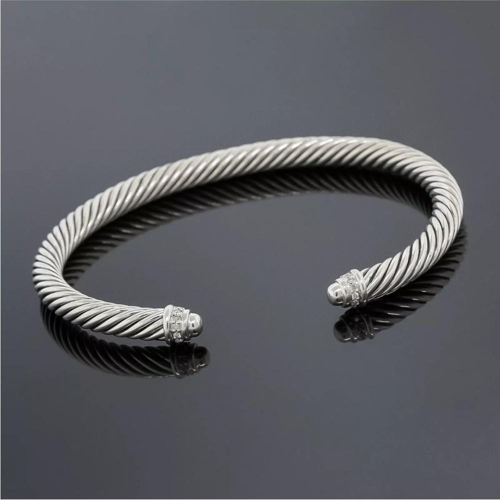 David Yurman Diamond Cable Cuff Bracelet